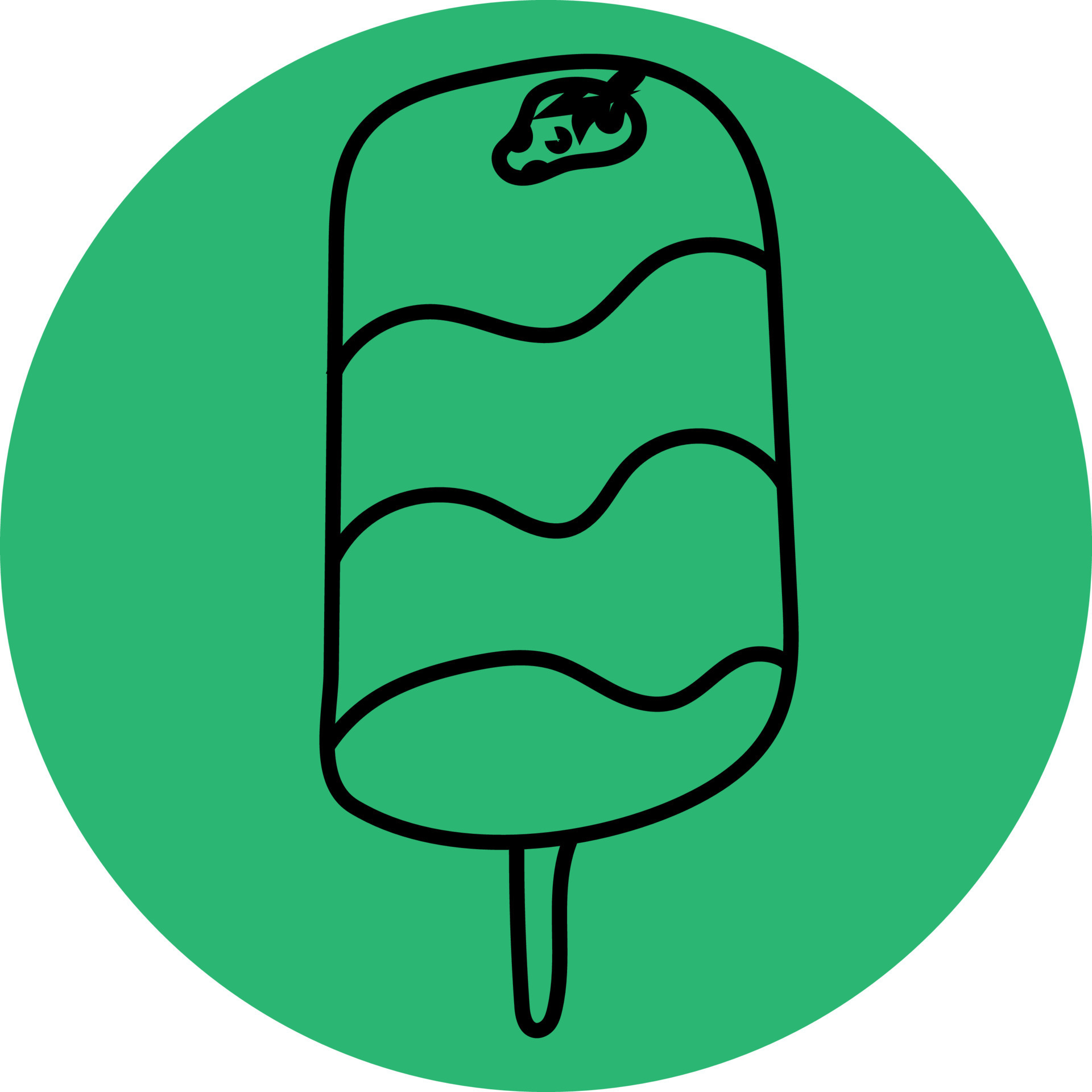 Green ice cream, icon illustration, vector on white background 13576899