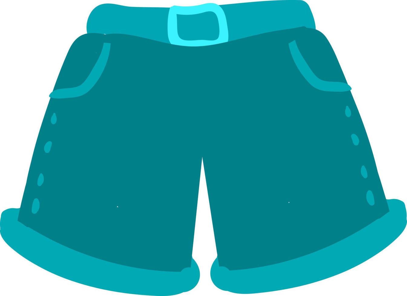 Flat blue shorts, illustration, vector on white background.