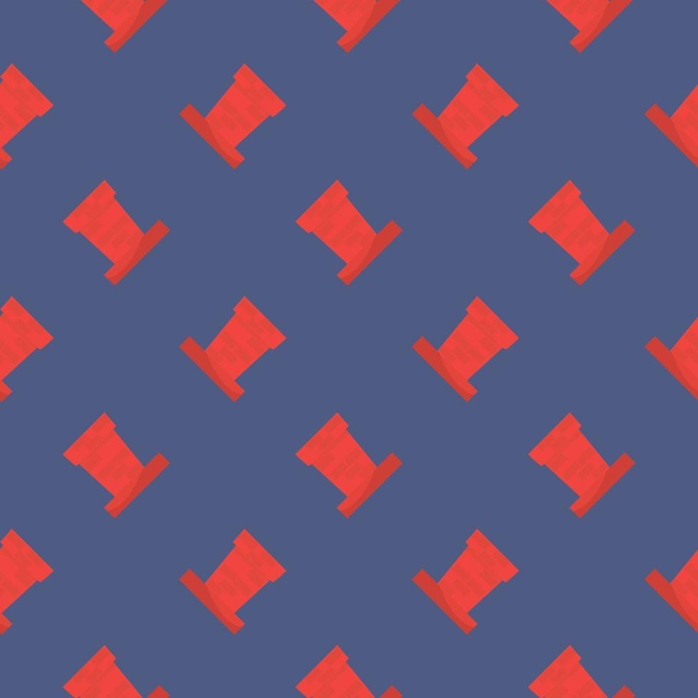 Red chimney,seamless pattern on dark blue background. vector