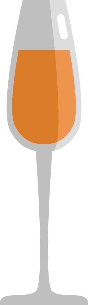 Glass of champagne, icon illustration, vector on white background