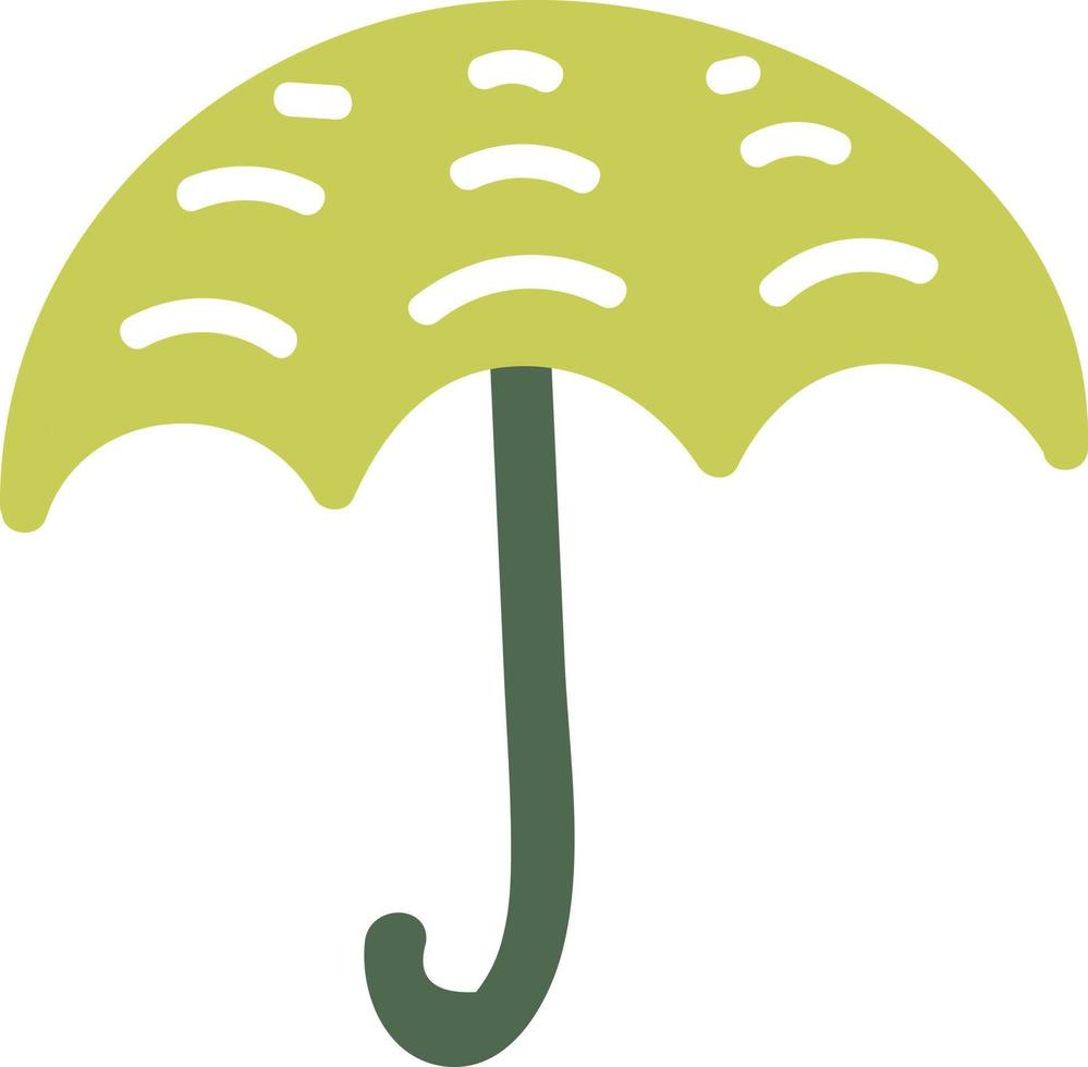 Bright green rain umbrella, illustration, vector on a white background.