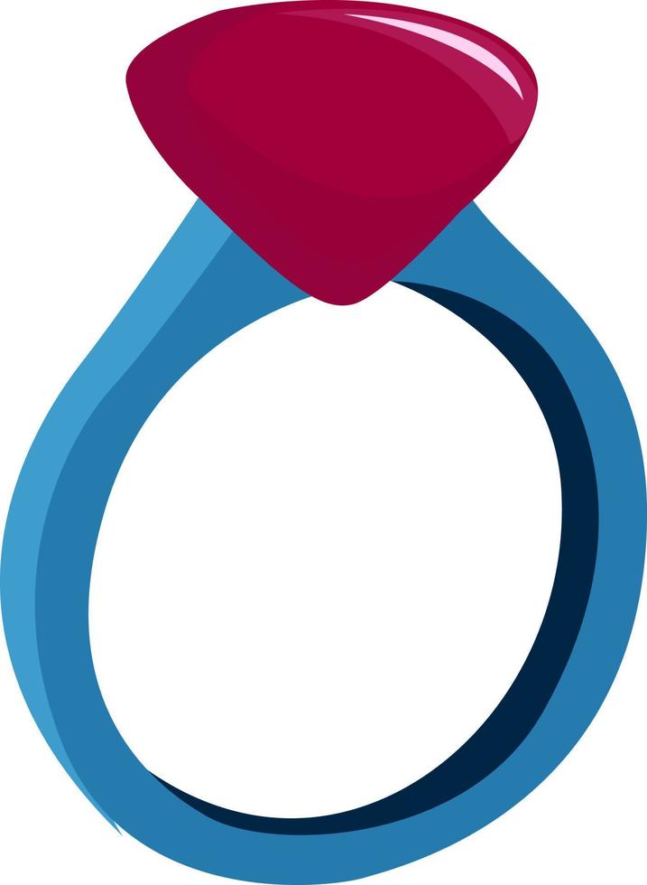 anillo azul, ilustración, vector sobre fondo blanco.