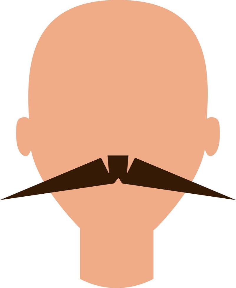 hombre con bigotes afilados, ilustración, vector, sobre un fondo blanco. vector