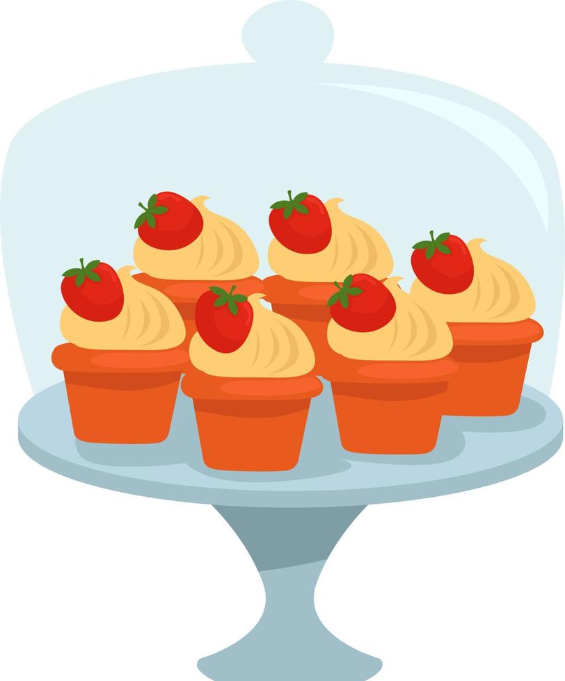 Sweet cake, illustration, vector on white background