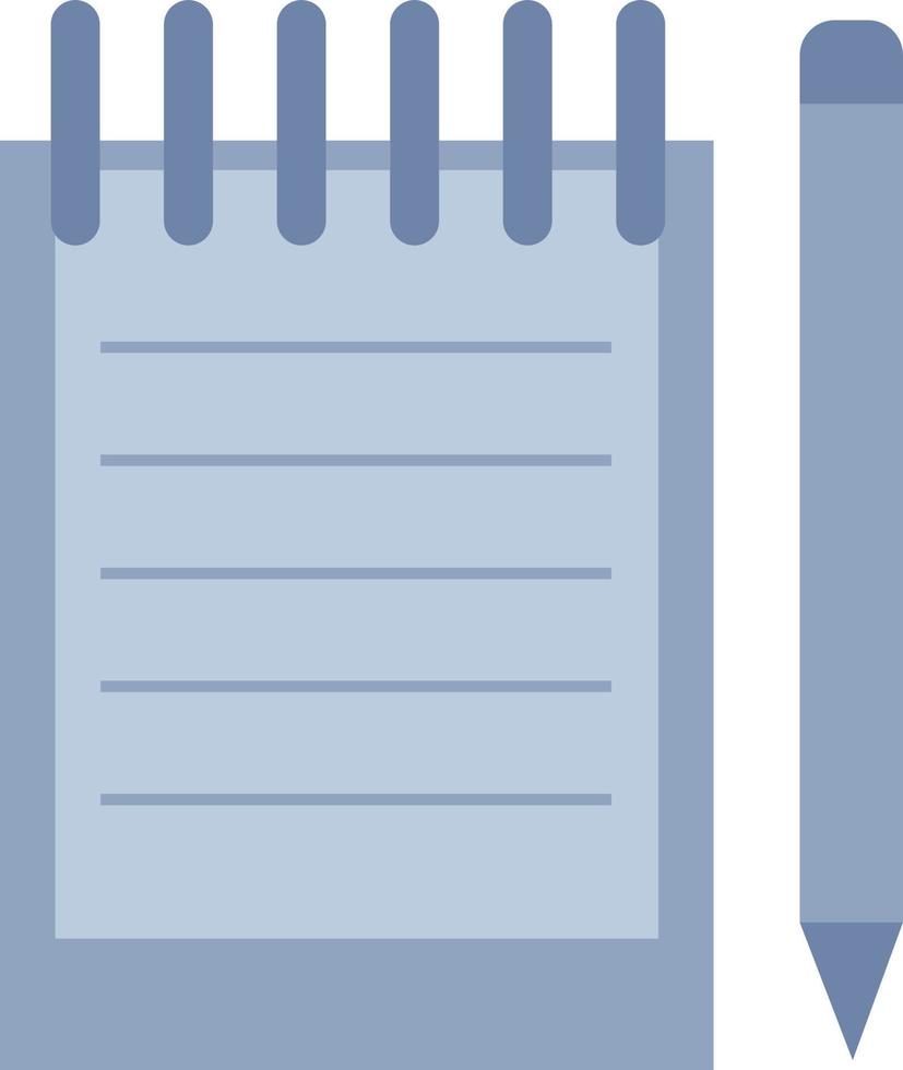 Blue notebook, illustration, vector on white background.