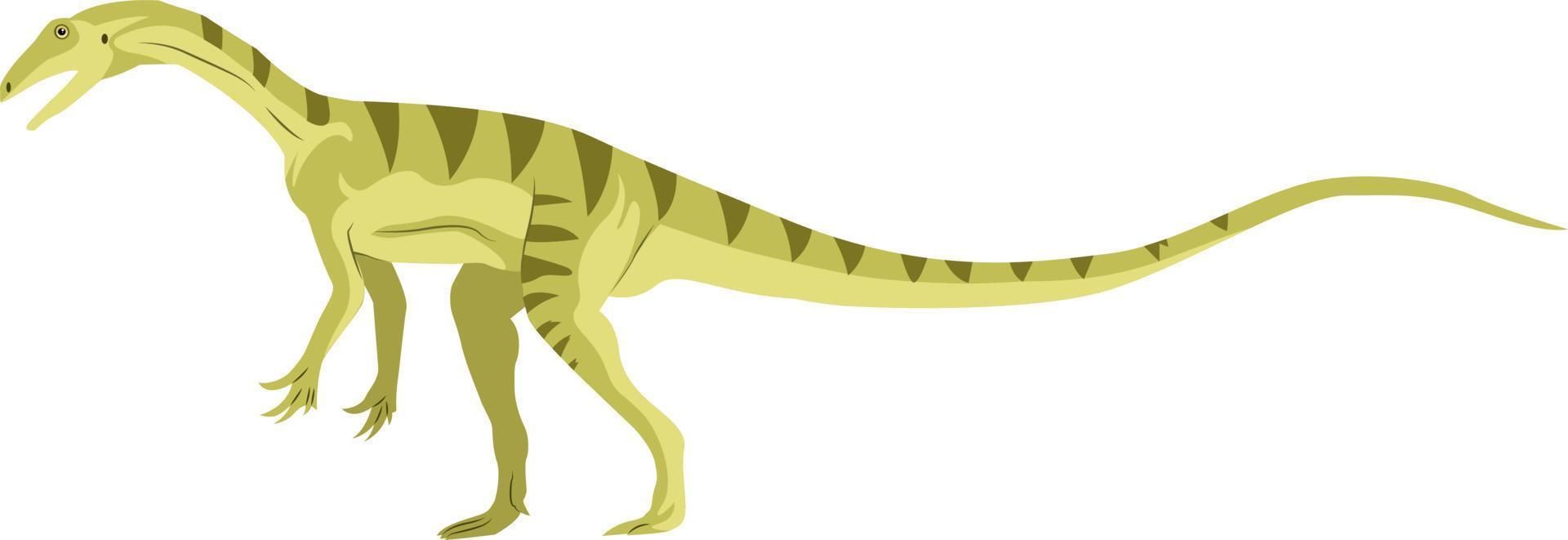 Green small dinosour, illustration, vector on white background.