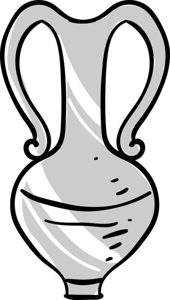 Long metallic vase, illustration, vector on white background