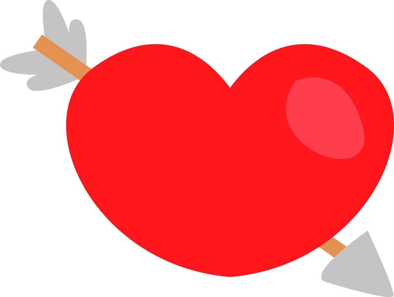 Love heart with arrow, illustration, vector on a white background.