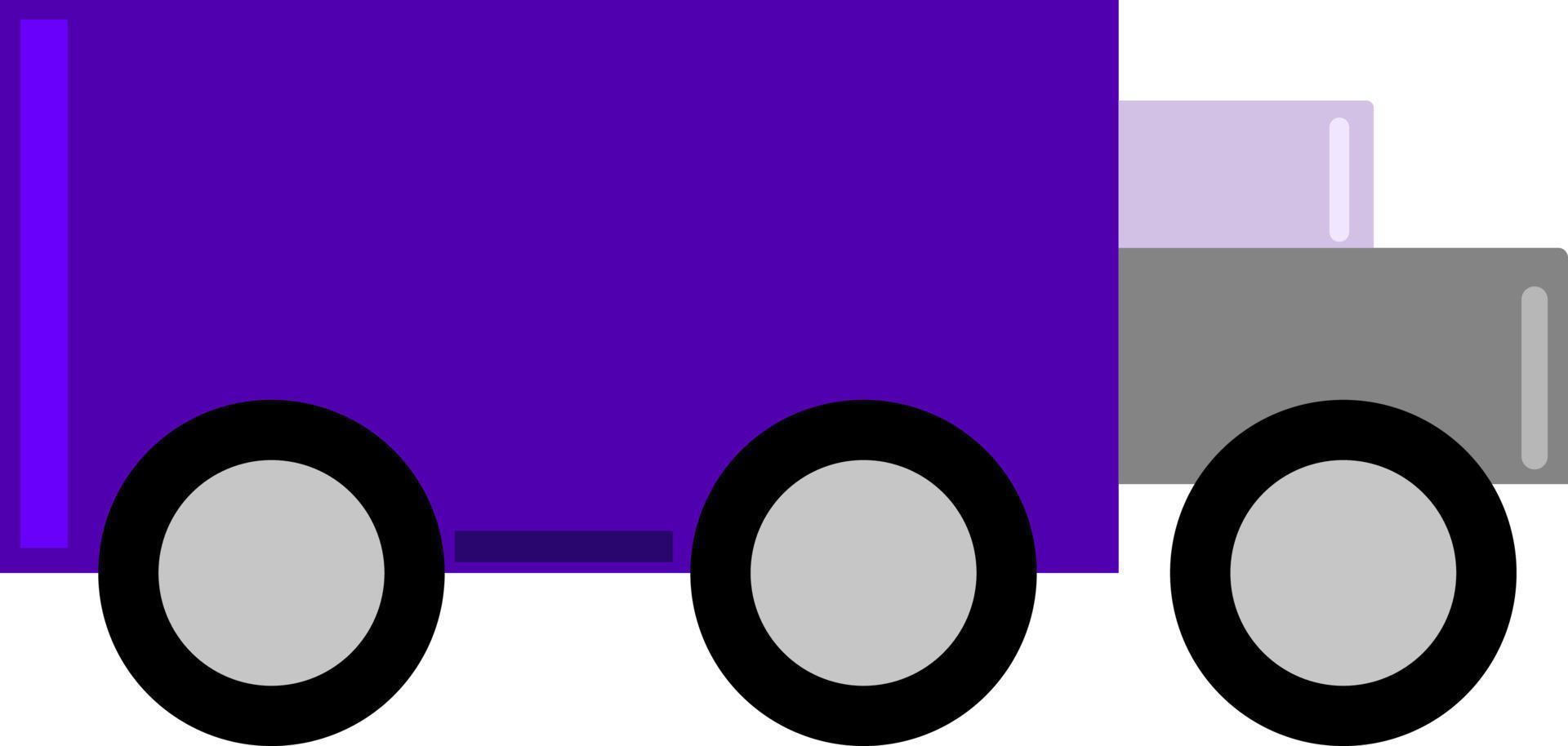 Purple truck, illustration, vector on white background.