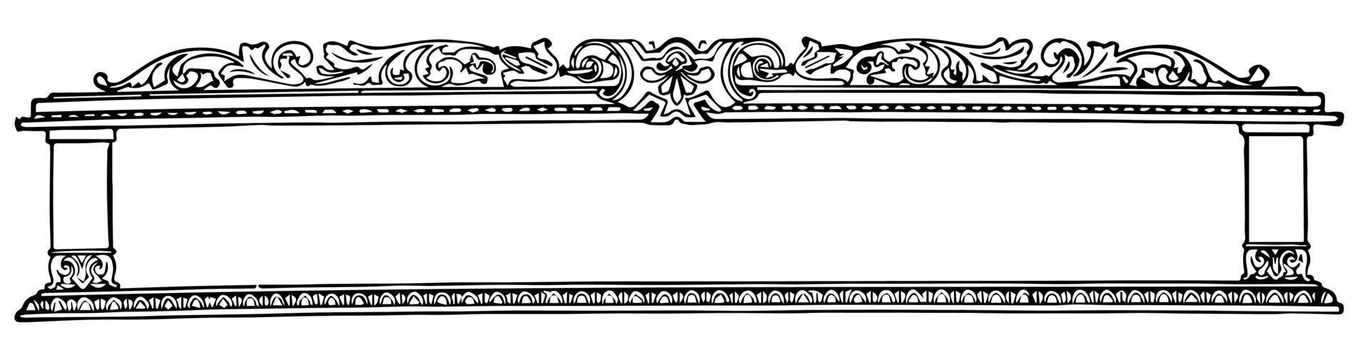 Ornate banner have creative work in its border in this design, vintage engraving. vector