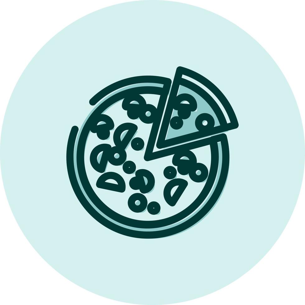 Cheese pizza, illustration, vector on a white background.