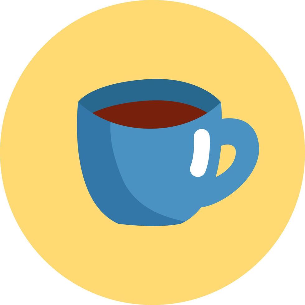 Black coffee in blue mug, illustration, vector, on a white background. vector