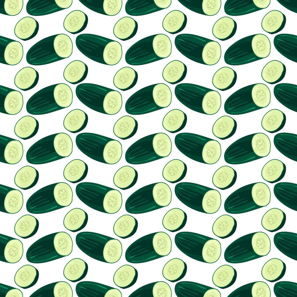 Cucumber pattern, illustration, vector on white background