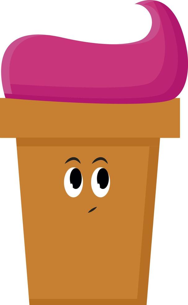 Pink ice cream, illustration, vector on white background.