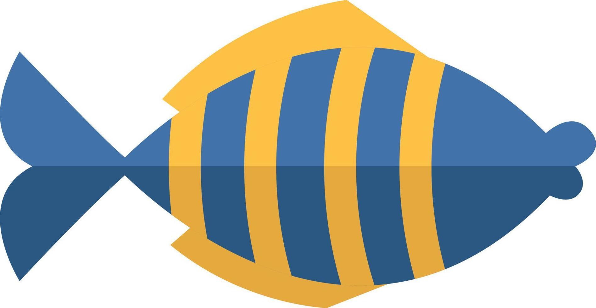 Blue and yellow fish, illustration, vector on white background.