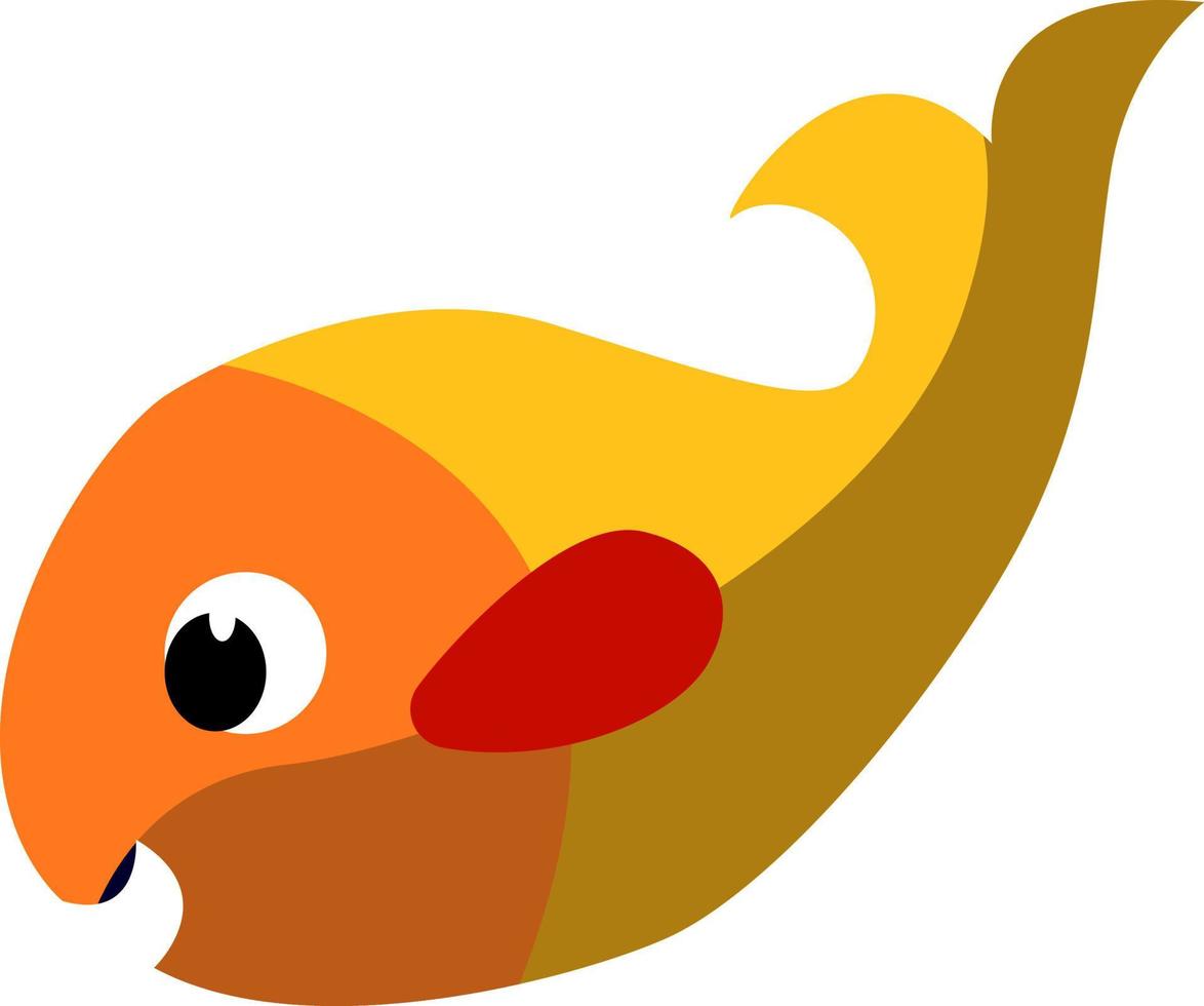 Yellow fish, illustration, vector on white background.