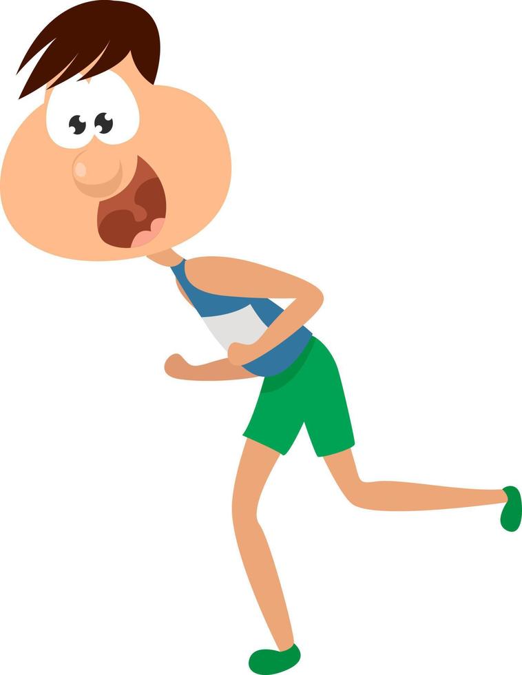 Running a marathon, illustration, vector on a white background.