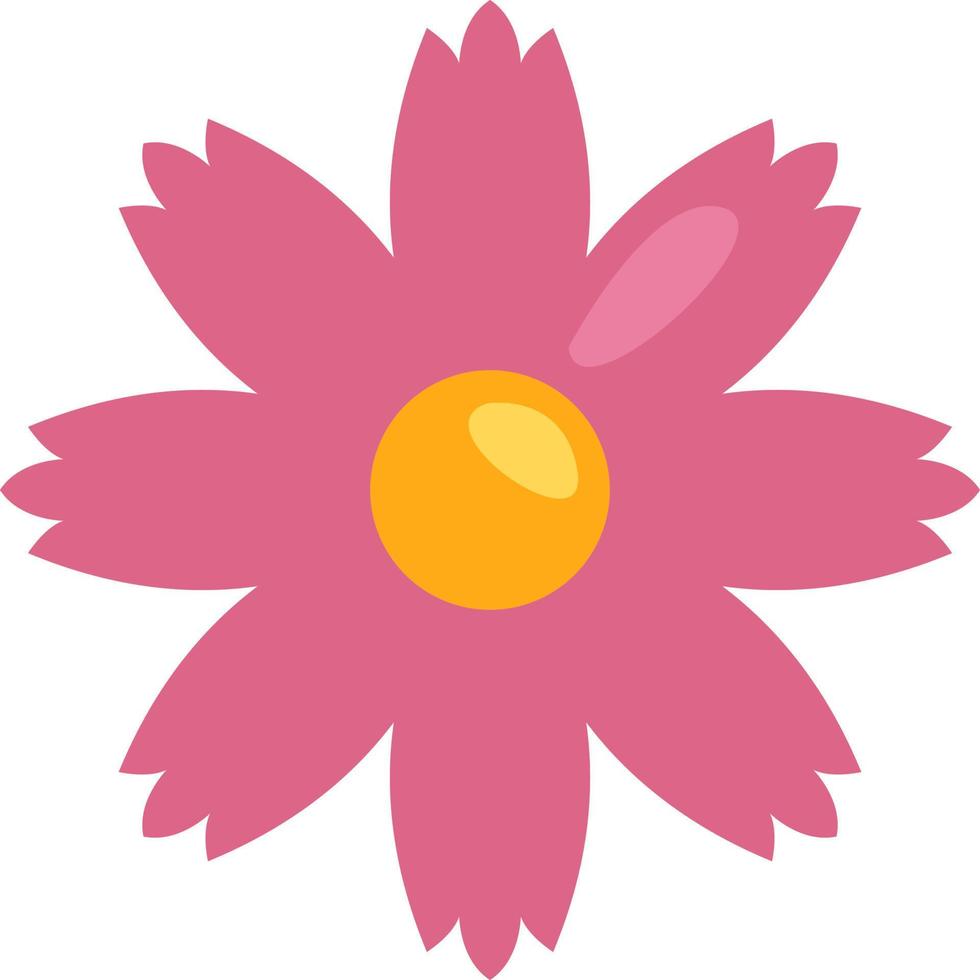 Hot pink flower, illustration, vector, on a white background. vector