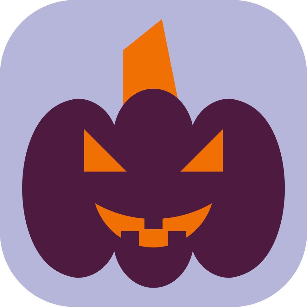 Scary purple pumpkin, illustration, vector on a white background.