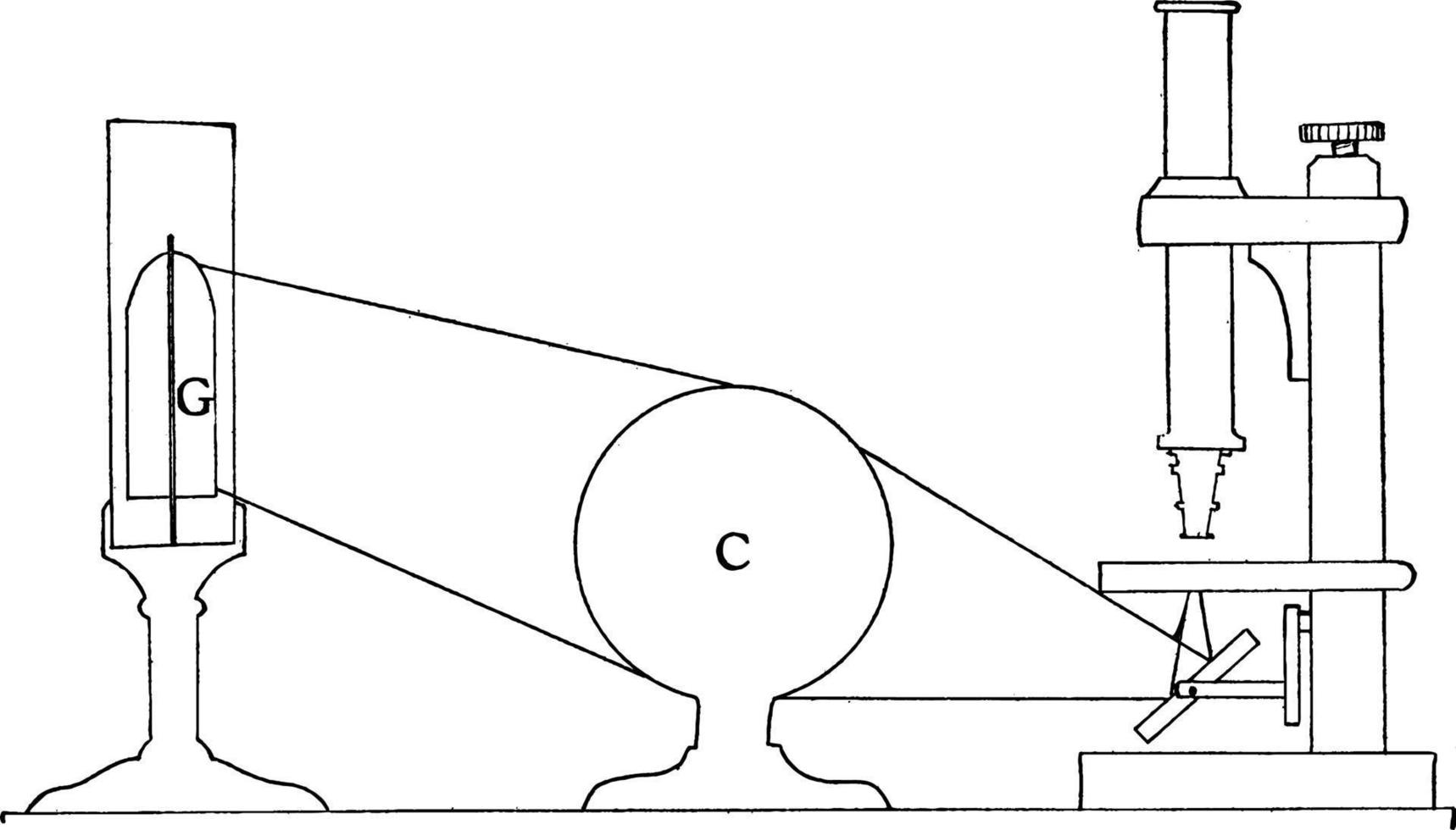 Illuminating Compound Microscope, vintage illustration vector