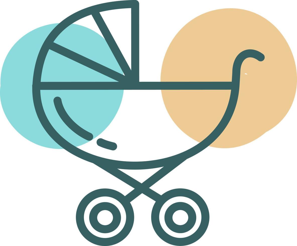 Family stroller, illustration, vector, on a white background. vector