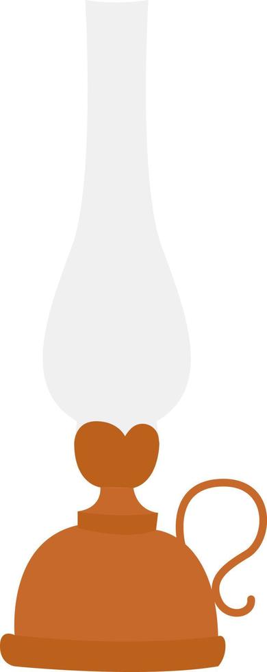 Oil lamp, illustration, vector on white background.