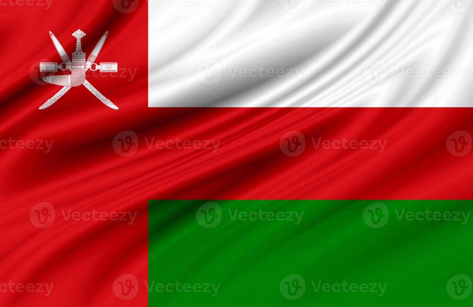 Oman National Day Celebration. November 18. Fabric effect flag of Oman photo