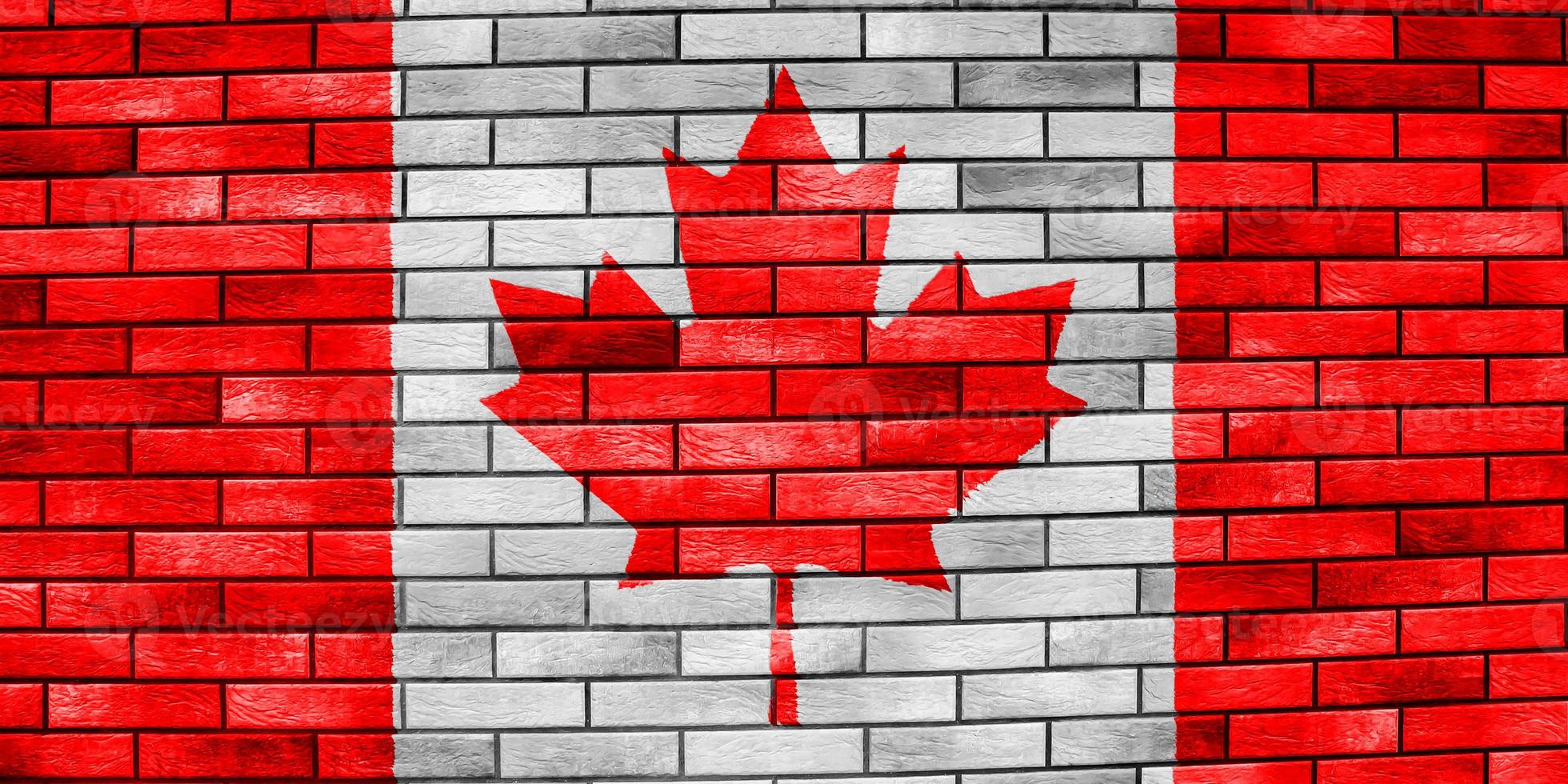 Canada flag on the texture. Concept collage. photo