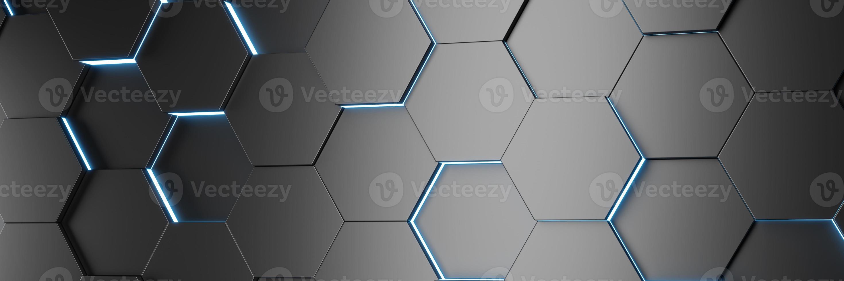 Futuristic and technological hexagonal background. 3d rendering photo