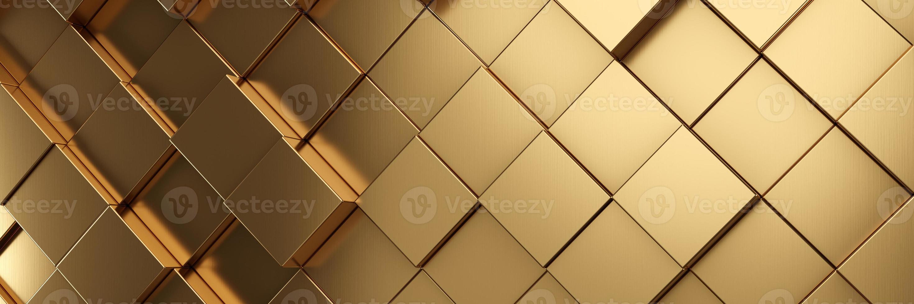 Futuristic gold hexagonal texture background. 3d rendering photo