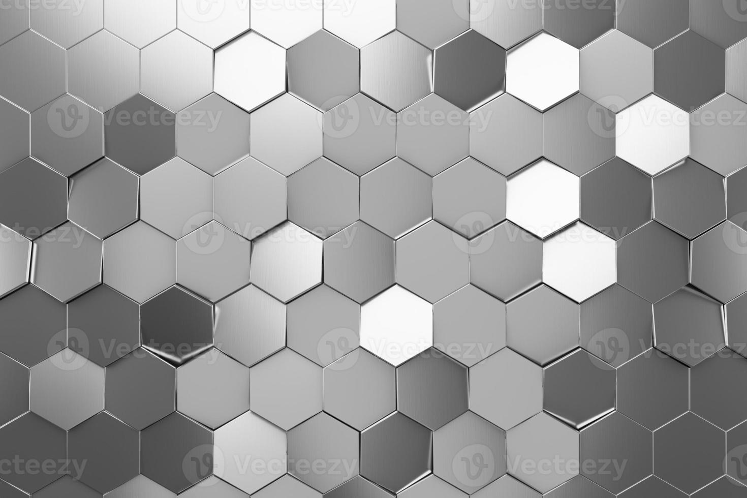 Futuristic and technological hexagonal background. 3d rendering photo