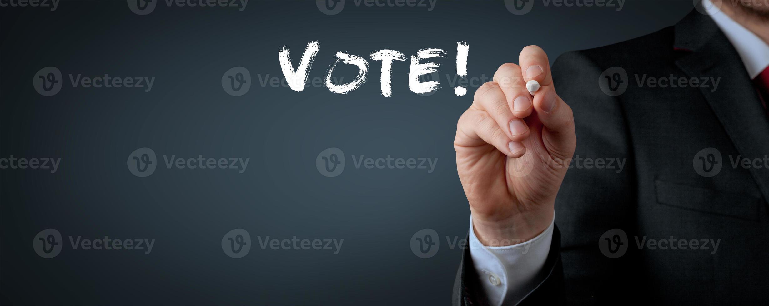 Vote on democratic elections, referendum. Make right choice. photo