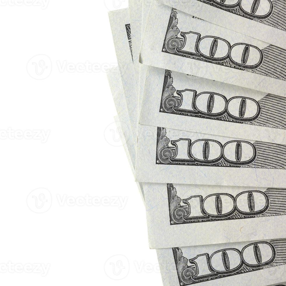 Dollar bills. American money isolated on white with copy space photo