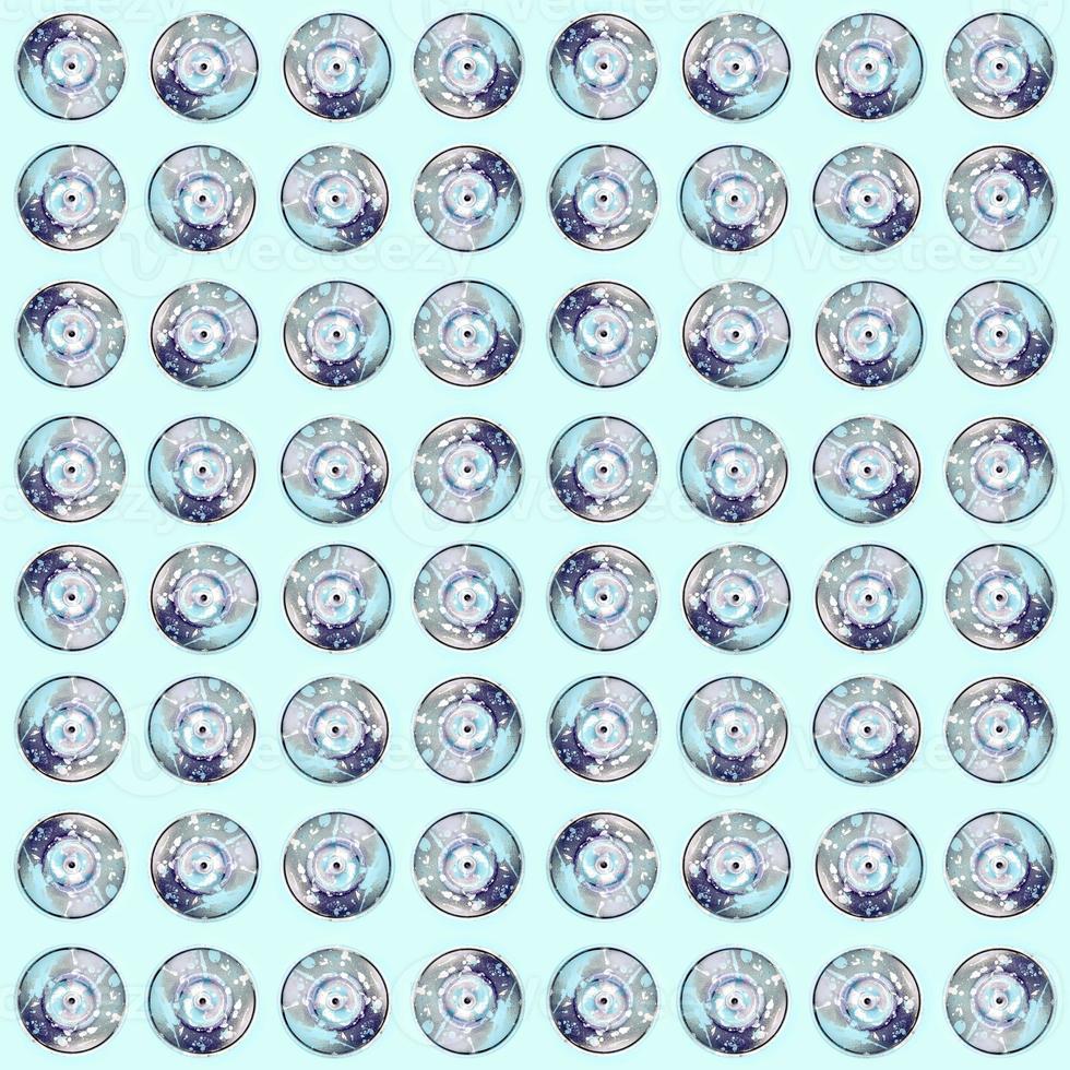 Many used spray cans for graffiti drawing lies on a pastel colored backgroung. Street art painting concept. Minimal flat lay pattern. Top view photo