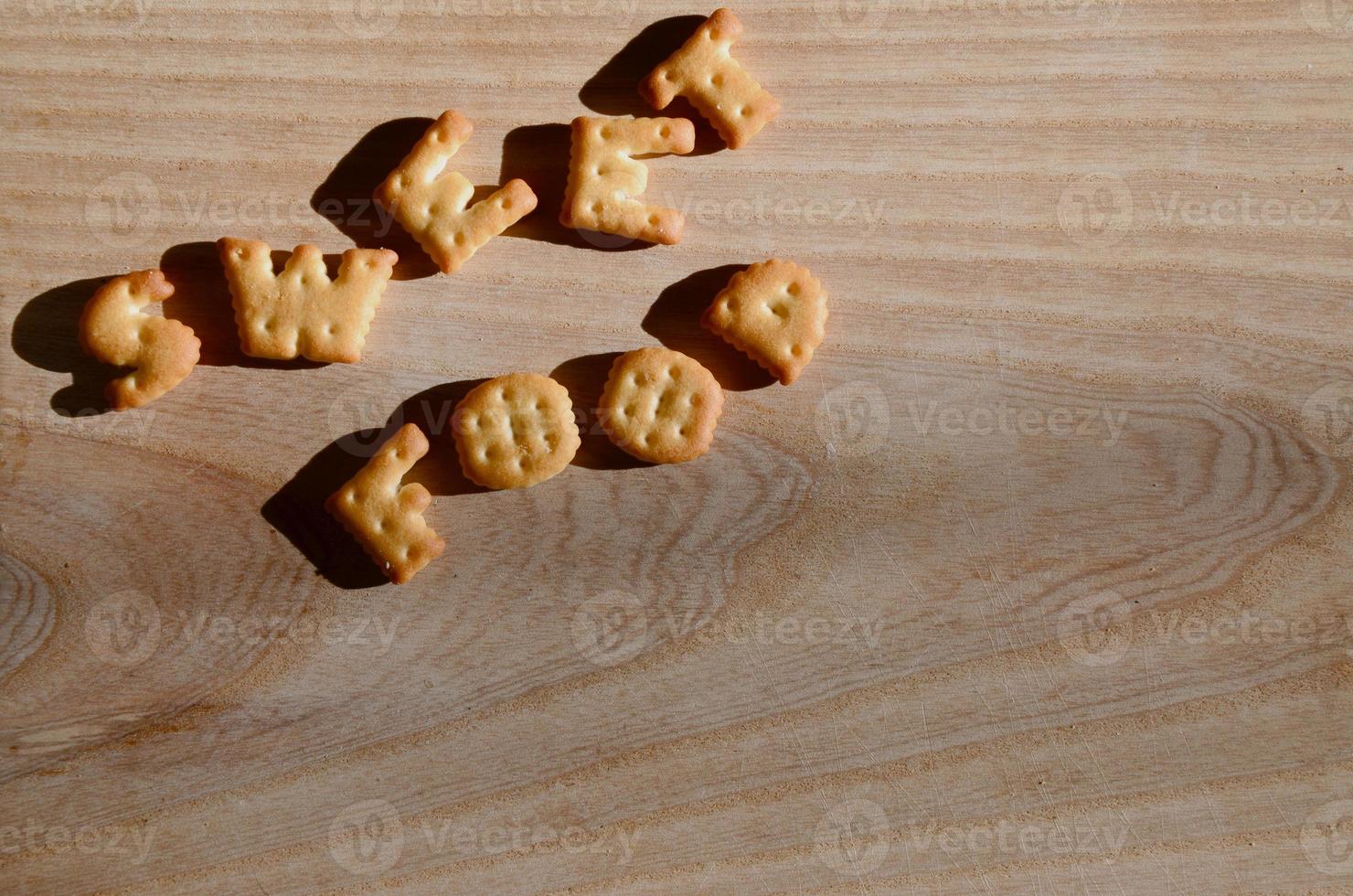 Sweet food. Edible letters 13585969 Stock Photo at Vecteezy