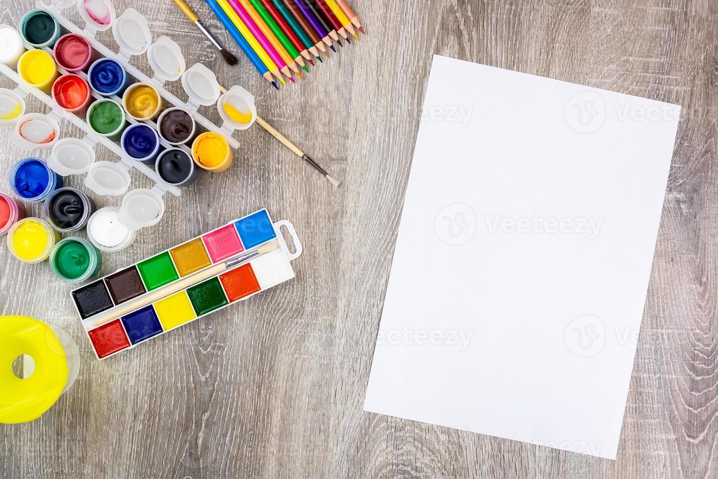 gouache and pencils photo