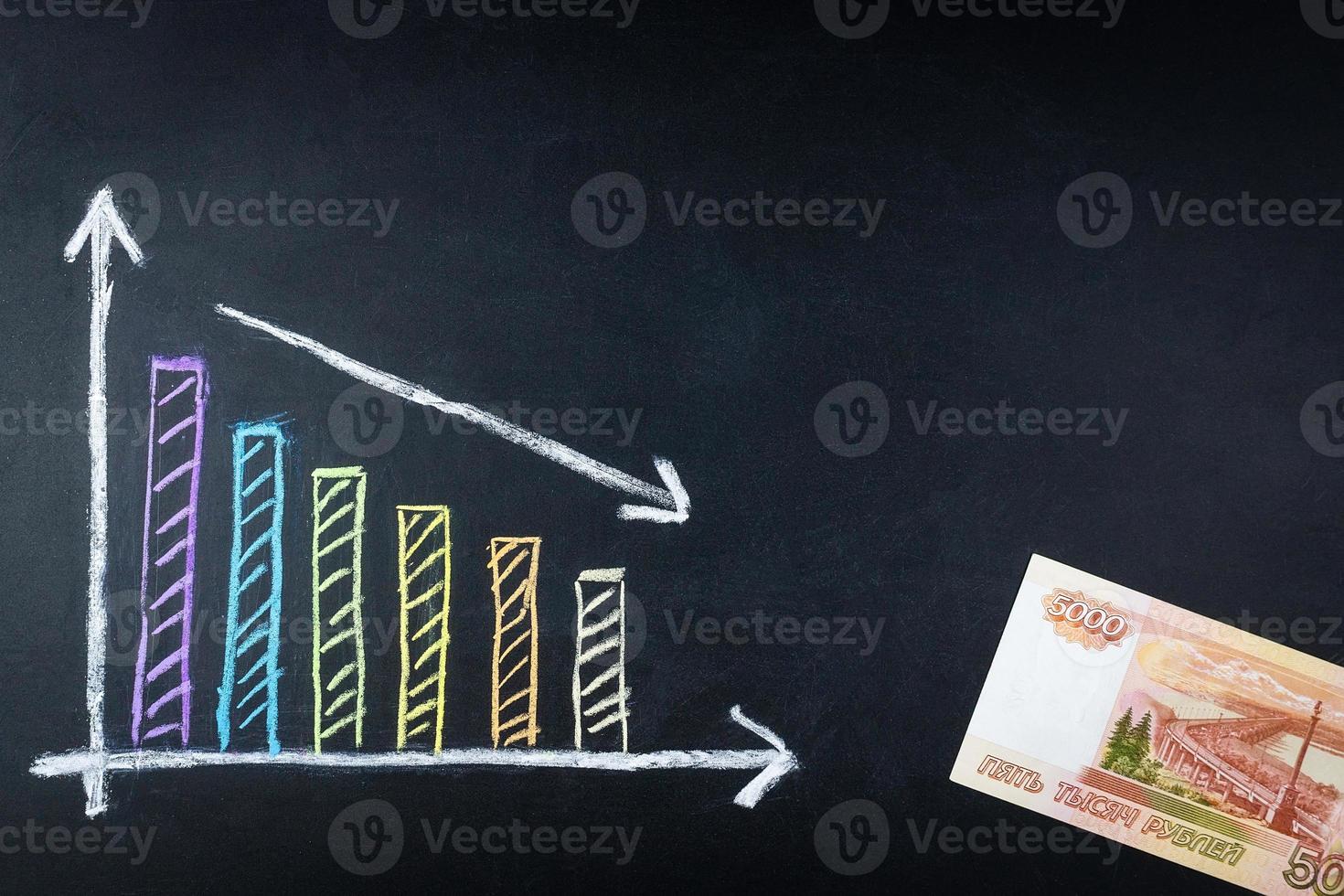 business chart fall of ruble photo