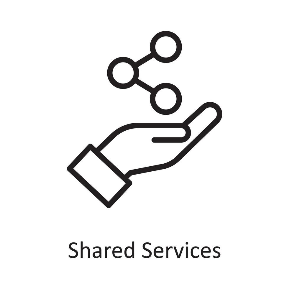 ilustración de diseño de icono de contorno de vector de servicios compartidos. símbolo de computación en la nube en el archivo eps 10 de fondo blanco