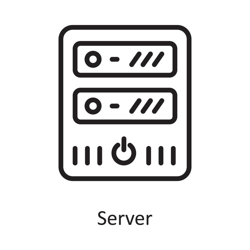 ilustración de diseño de icono de contorno de vector de servidor. símbolo de computación en la nube en el archivo eps 10 de fondo blanco