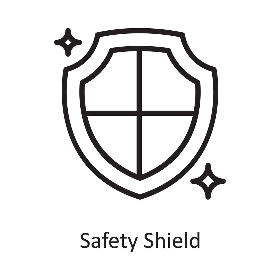 ilustración de diseño de icono de contorno de vector de escudo de seguridad. símbolo de computación en la nube en el archivo eps 10 de fondo blanco