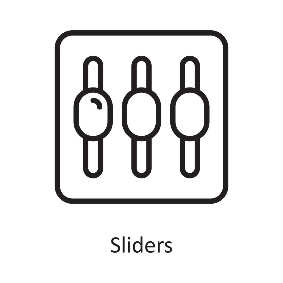 deslizadores vector contorno icono diseño ilustración. símbolo de computación en la nube en el archivo eps 10 de fondo blanco