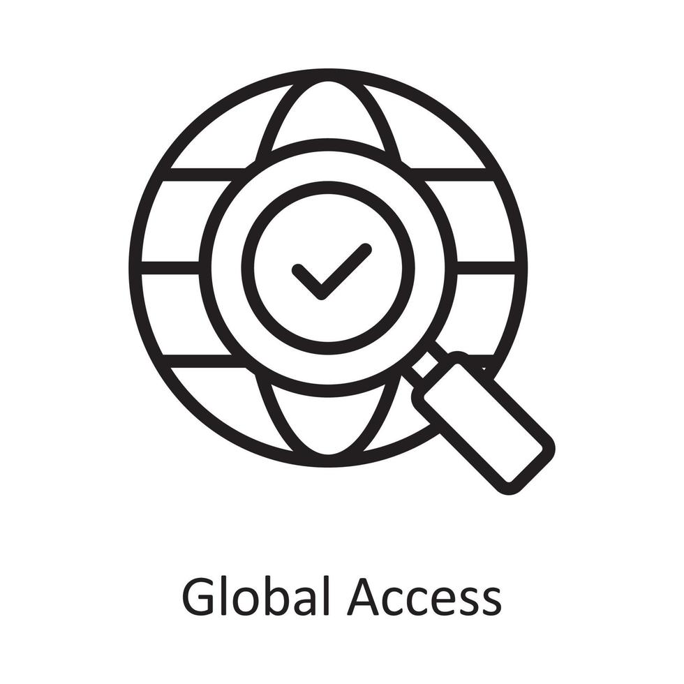 Global Access Vector Outline Icon Design illustration. Cloud Computing Symbol on White background EPS 10 File