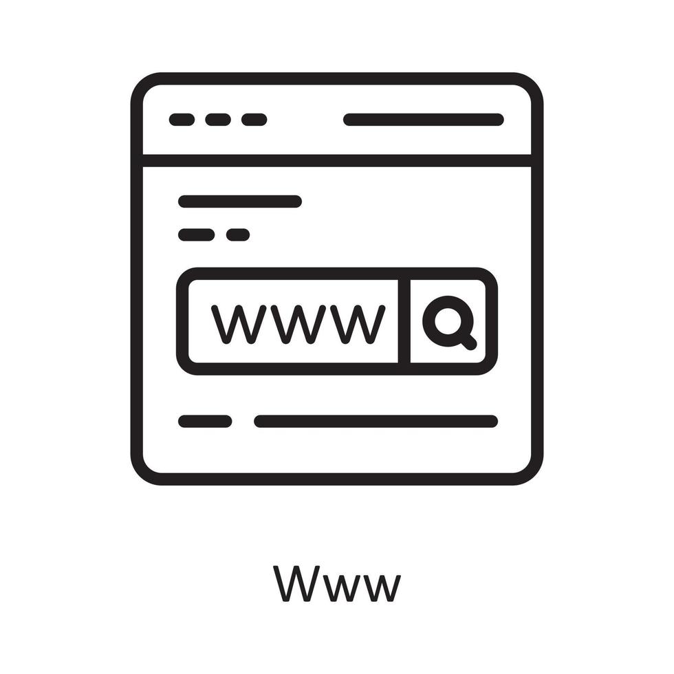 Www  Vector Outline Icon Design illustration. Cloud Computing Symbol on White background EPS 10 File
