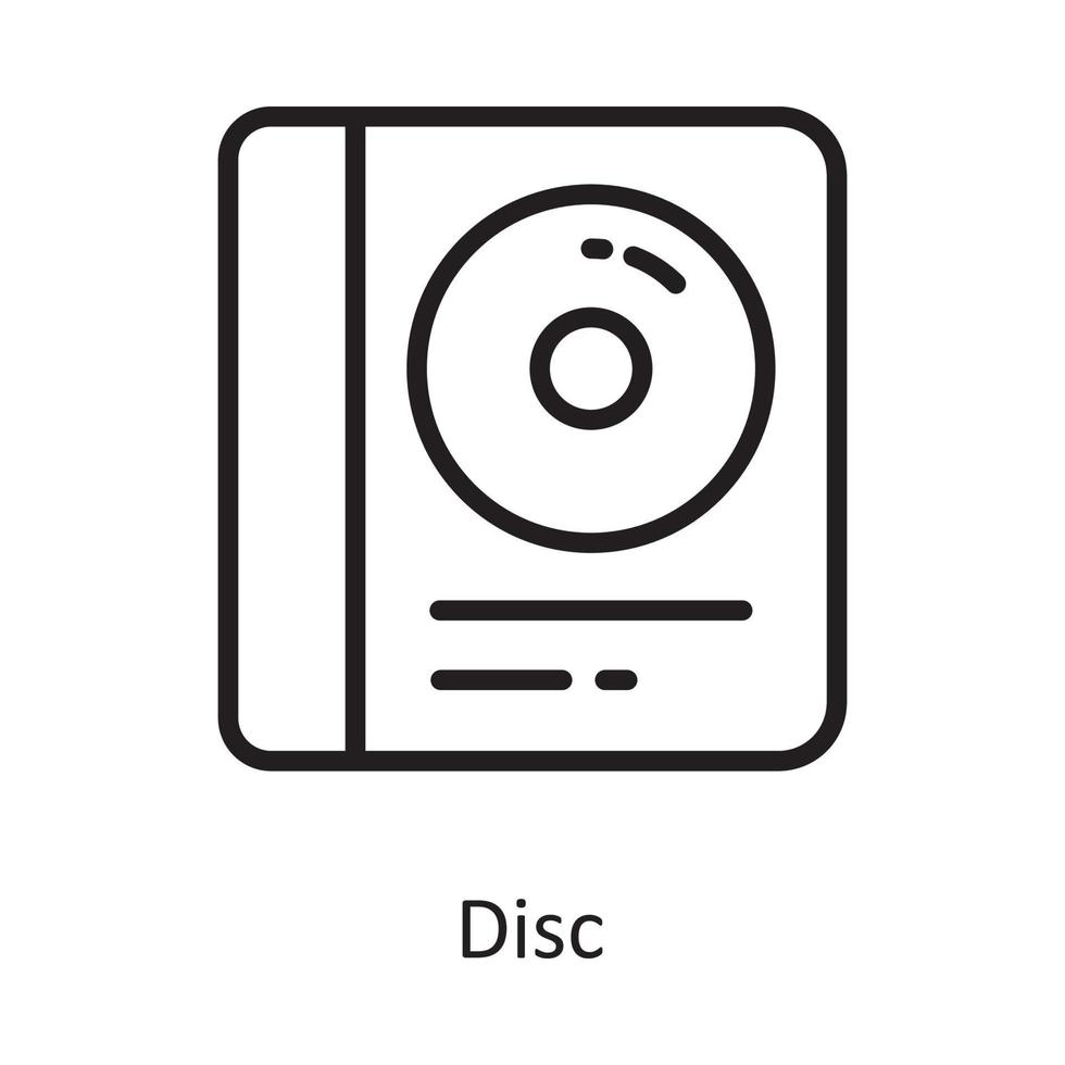 ilustración de diseño de icono de contorno de vector de disco. símbolo de computación en la nube en el archivo eps 10 de fondo blanco