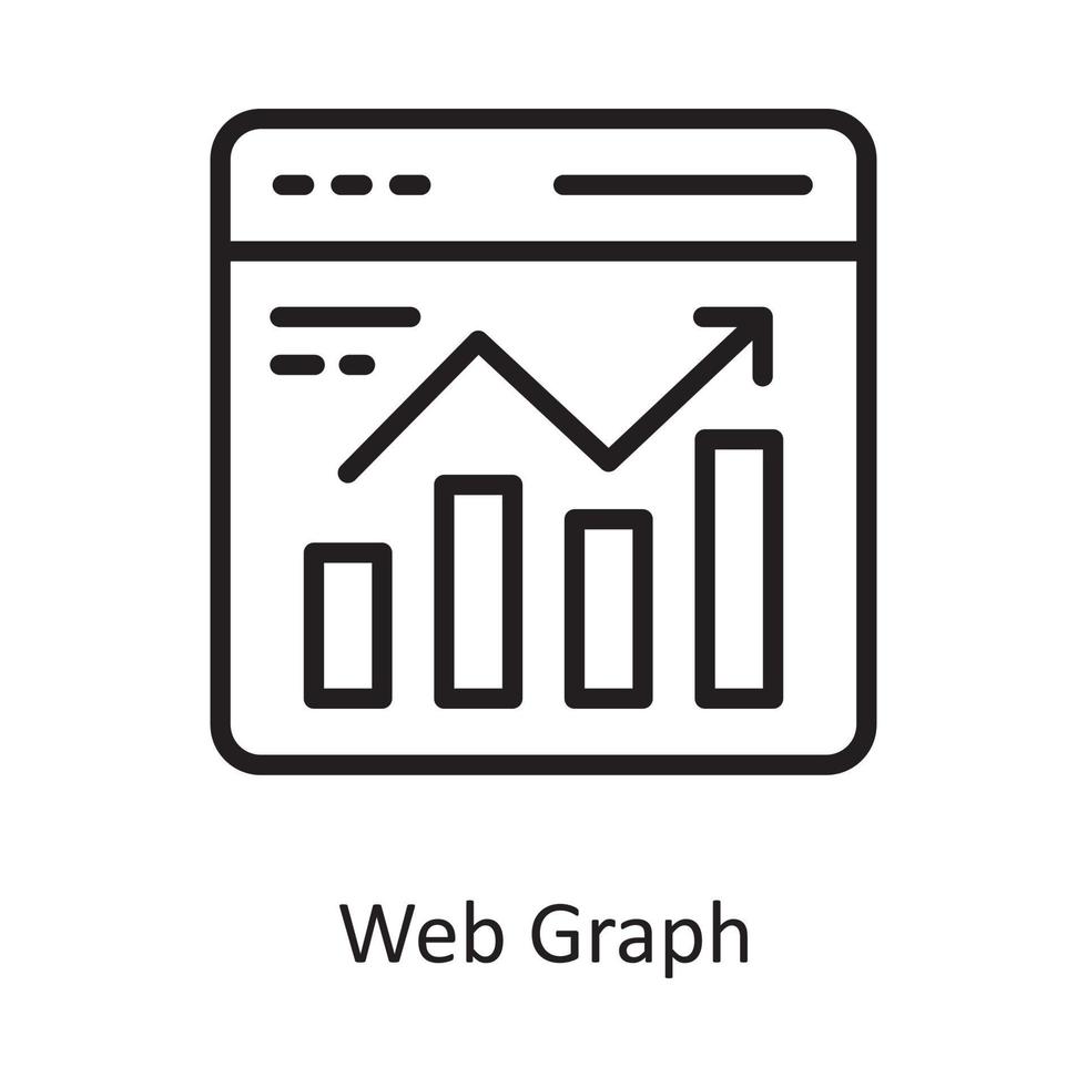 Web Graph Vector Outline Icon Design illustration. Cloud Computing Symbol on White background EPS 10 File