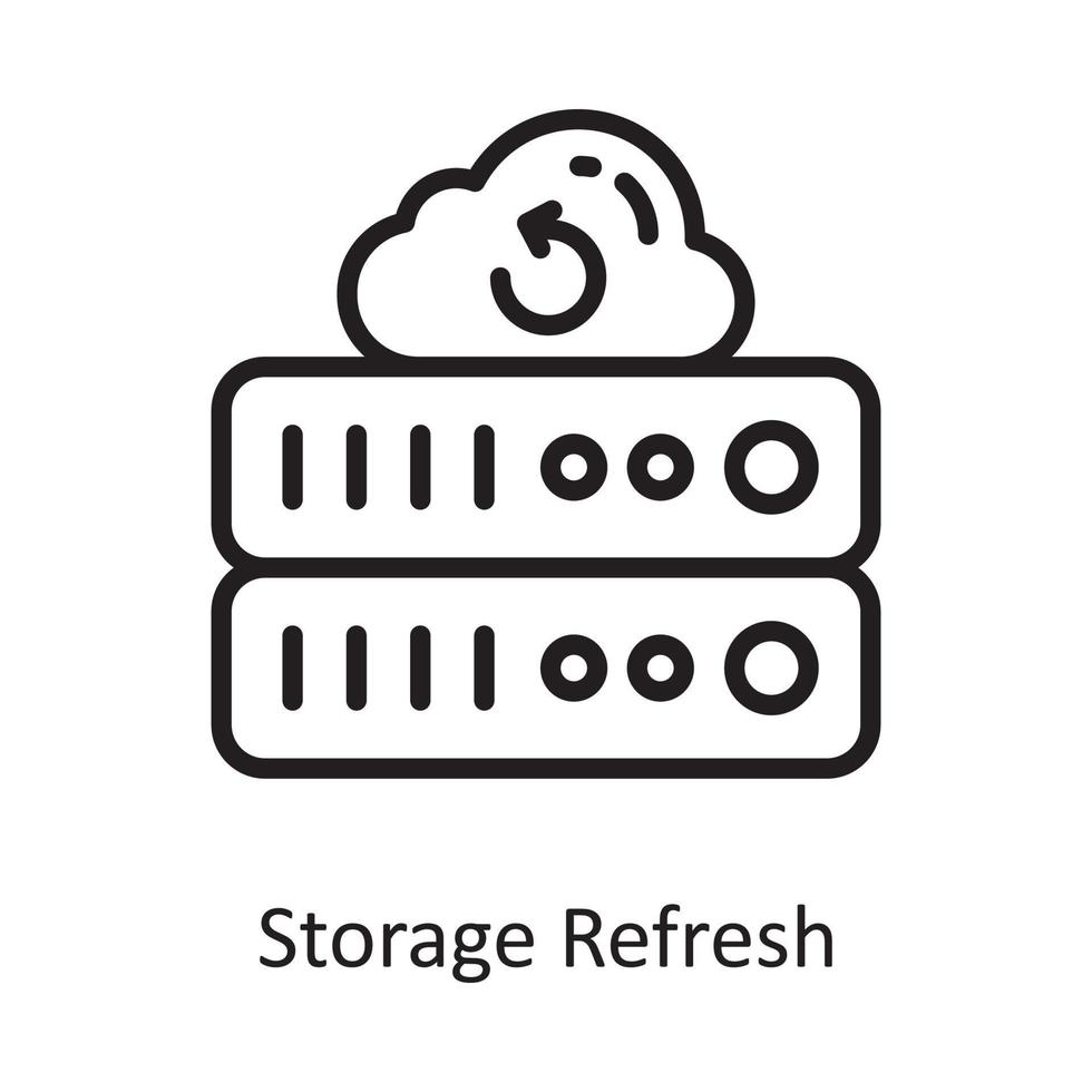 Storage Refresh Vector Outline Icon Design illustration. Cloud Computing Symbol on White background EPS 10 File