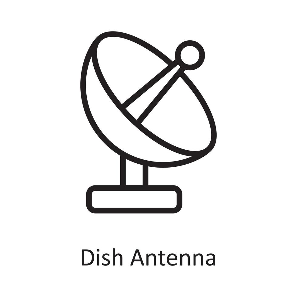 Ilustración de diseño de icono de contorno de vector de antena de plato. símbolo de computación en la nube en el archivo eps 10 de fondo blanco