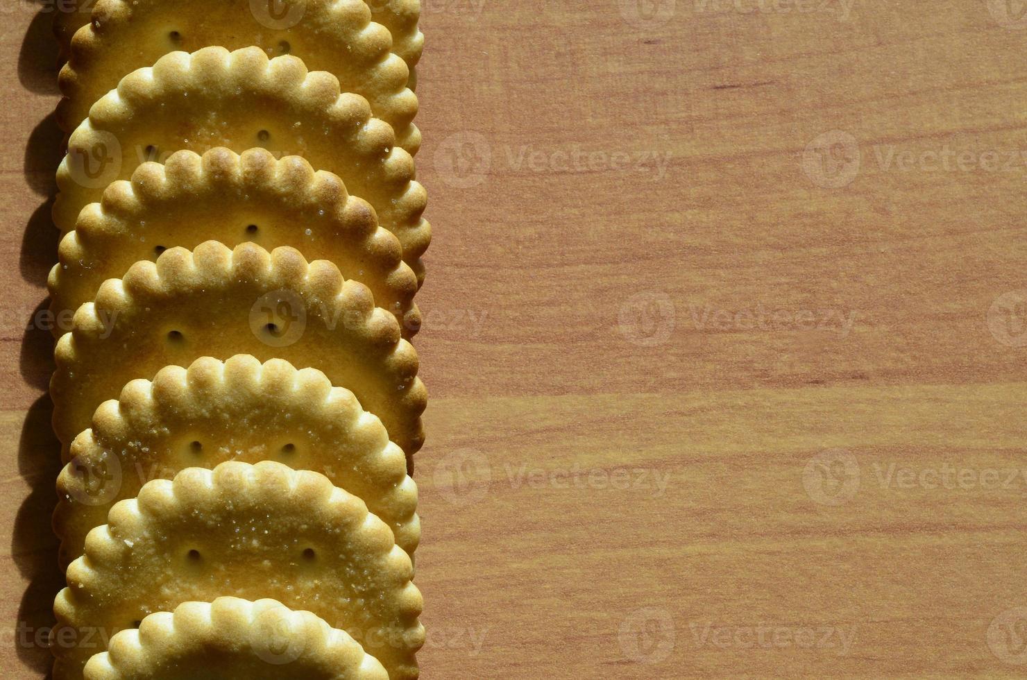 Classic round salted crackers photo