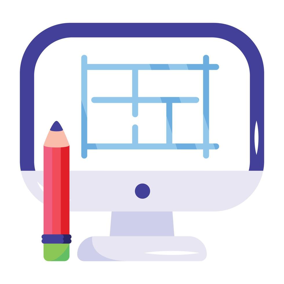 un práctico icono plano del plan arquitectónico vector