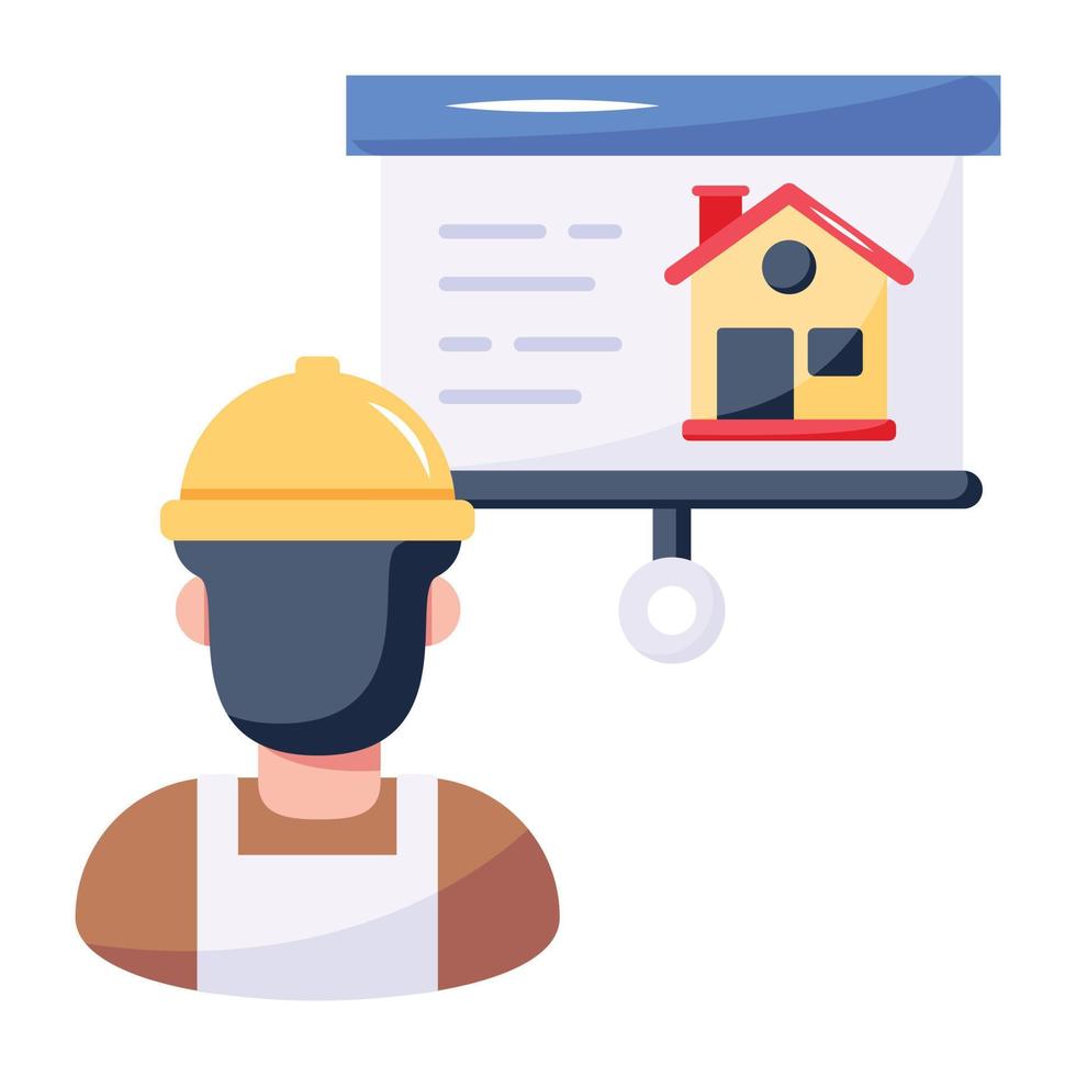 A flat icon design of architect vector